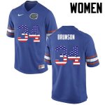 Women's Florida Gators #34 Lacedrick Brunson NCAA Nike Blue USA Flag Fashion Authentic Stitched College Football Jersey USP0262VD